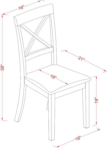East West Furniture BOC-CAP-C Boston Kitchen Dining Chairs - Linen Fabric Upholstered Wooden Chairs, Set of 2, Cappuccino
