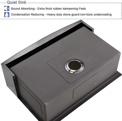 33 Inch Black Farmhouse Sink Workstation-Hovheir 33x21 Farmhouse Kitchen Sink Black Stainless Steel Apron Front 16 Gauge Single Bowl Deep Kitchen Farm Sink with Cutting Board