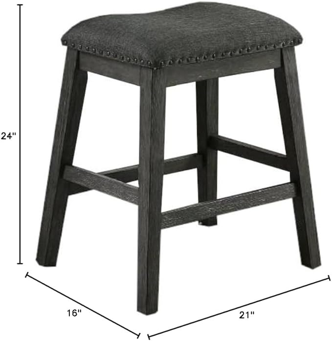 Living Room Chairs Comfy, Farmhouse Modern Counter Height Dining Stools Set of 2, Solid Wood Kitchen Island Chair with Cushioned Seat for Dining Room, Comedor Sillas，Bedroom Furniture,Gray