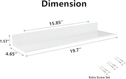 Z metnal Wall Shelves, Floating Shelves, Metal Bathroom Shelf for Storage Organization, Aluminum, Wall Mounted, White, 20 inch, 2 Pack