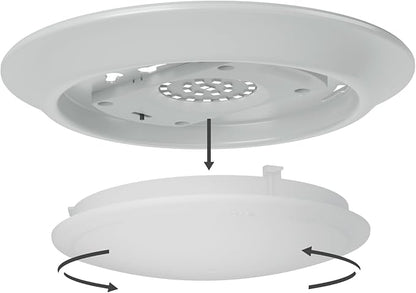 Kichler Low Profile LED Downlight - Gen Select 5-in-1 Downlight White, for Wet or Damp Spaces, 2700K-5000K, Color Temperature Select, Power Surge Protected, (7.38" Dia x 1.35" H) 43874WH5CCT
