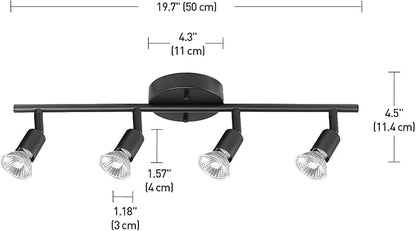 Globe Electric 59354 Payton 4-Light Track Lighting, Matte Black