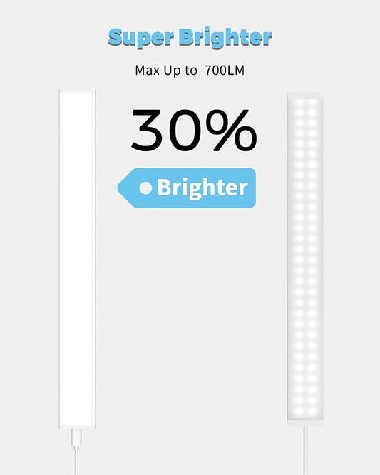 ASOKO Plug-in Under Cabinet Lighting, 16Inch LED Workbench Lights with Super Brighten 700Lumen and Dimmable 6000K Cool White, Memory Function Desk Lamp for Kitchen Sink/Desk/Workbench