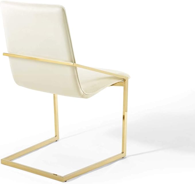 Modway Pitch Performance Velvet Armchair, 2 pcs - Dining Chairs, Gold Ivory