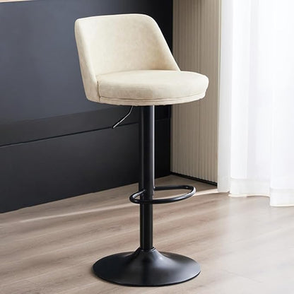 PU Leather Adjustable Stools - Swivel Armless Counter for Kitchen Island, Dining Room &,/Beige a-One Size