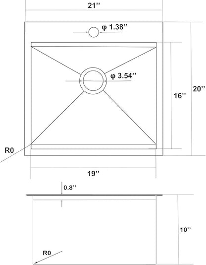KINGO HOME Black Kitchen Sink,Drop In Bar Sink Gunmetal Black Stainless Steel Square Small Topmount Single Bowl Workstation Sinks,304 Stainless Steel Topmount Wet Bar Prep Sinks With Cutting Board
