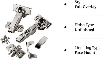 Full Overlay Blum 110 deg Soft-Close BLUMotion Clip Top Frameless Hinges, Pair by Blum