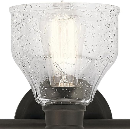 Kichler Avery 24" Vanity Bath Light in Olde Bronze®, Vintage 3-Light Bathroom Wall Mount Fixtured with Clear Seeded Glass, (24" W x 9.25" H), 45973OZ