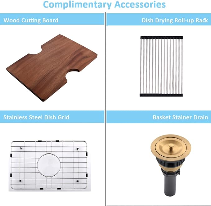 Gold Bar Sink Undermount Workstation-Bokaiya 14x19 Inch Gold Kitchen Sink Undermount Wet Bar Sink 16 Gauge Single Bowl Stainless Steel Workstation Bar Sinks with Cutting Board