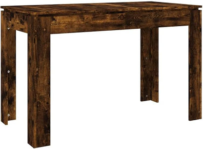 Smoked Oak Dining Table, Engineered Wood, 47.2" Medium Rectangular Kitchen & Dining Room Table, Modern Minimalist Design, Seats 4 People, Brown Finish