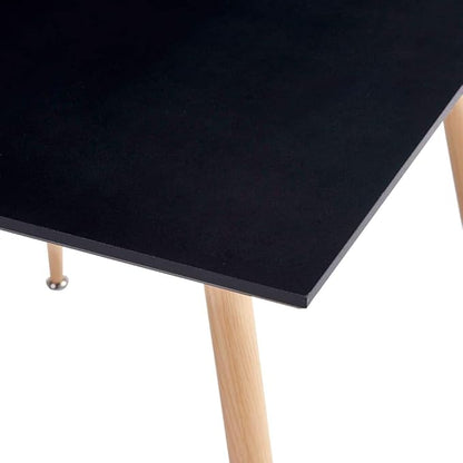 Black Oak MDF Square Dining Table 31.7x31.7x28.7 Inches Modern Compact Size for Small Kitchens Dining Rooms and Apartments