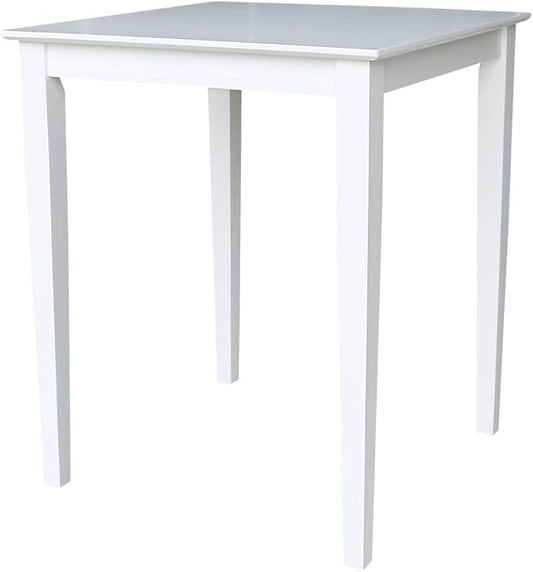 International Concepts Solid Wood Top Counter Height Dining Table, White