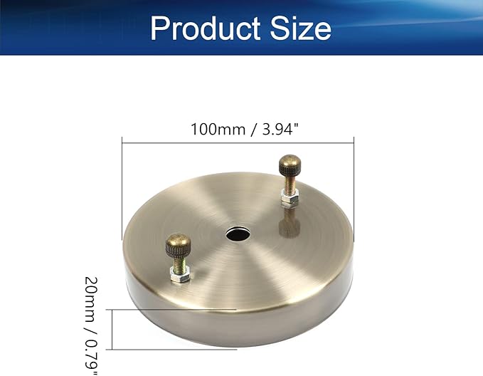 1Pcs Chandelier Canopy Kit, Bettomshin 10x2cm/3.94x0.79"(DxH) Iron Retro Ceiling Lighting Modern Canopy Kit Light Fixture Cover Plate with Hardware for Pendant Lighting Fixtures (Green Bronze Tone)