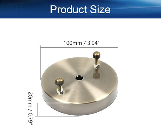 1Pcs Chandelier Canopy Kit, Bettomshin 10x2cm/3.94x0.79"(DxH) Iron Retro Ceiling Lighting Modern Canopy Kit Light Fixture Cover Plate with Hardware for Pendant Lighting Fixtures (Green Bronze Tone)