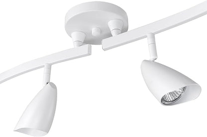 Globe Electric 59353 Grayson 6-Light Adjustable S-Shape Track Lighting, White Color, Matte Finish, 8.66", Bulbs Not Included