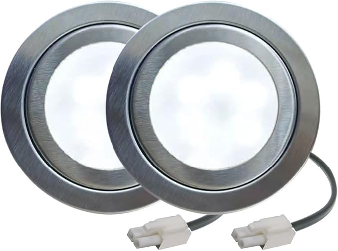 2-Pack 12V DC Kitchen Cooker Hood Light Bulb LED 1.5W for 60mm/2.50in Range Hood Bulb Undercabinet Closet LED Light Cabinet Puck Bulb Light (Warm White 3000K)