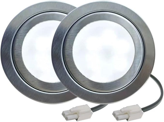 2-Pack 12V DC Kitchen Cooker Hood Light Bulb LED 1.5W for Undercabinet Closet LED Light Cabinet Puck Bulb Light (White 6000K)