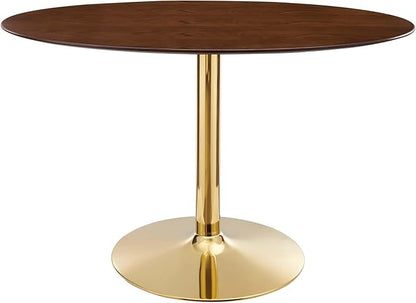Modway Verne Oval Wood Grain 48" Dining Table in Gold Walnut