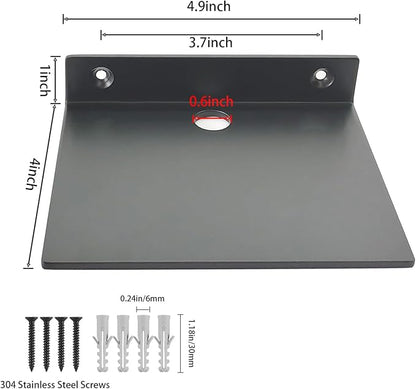 Small Wall Shelf,3.0mm Aluminum Alloy Small Floating Shelf,for Bathroom, Bedroom, Living Room, Kitchen,Office(5 Inch Black, Set of 2)