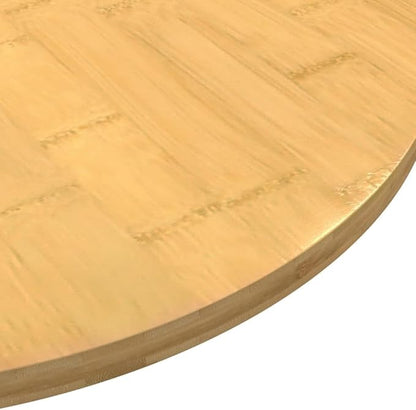 11.8" Bamboo Round Table Top, Natural Varnished Butcher Block Countertop, 1 in Thick Wood Desktop for Dining Room Office Bedroom
