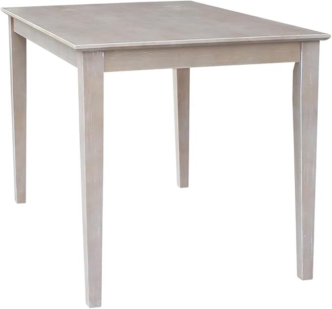 HomeStock Island Oasis 30" x 48" Rectangular Dining Height Table with Solid Wood Butcher Block Top and Shaker Legs - Ideal for Cozy Dining Spaces