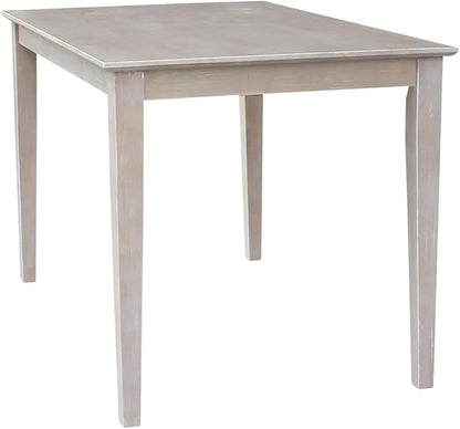 HomeStock Island Oasis 30" x 48" Rectangular Dining Height Table with Solid Wood Butcher Block Top and Shaker Legs - Ideal for Cozy Dining Spaces