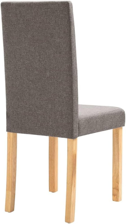 2-Pack Taupe Fabric Dining Chairs with Rubber Wood Frame, Modern Farmhouse Kitchen Chairs 16.5x20.1x37.4 Inch Soft Upholstered Seats for Dining Room Furniture