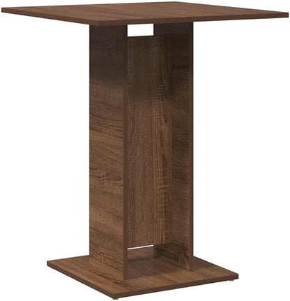 Small Bistro Table, Brown Oak Engineered Wood, 23.6" Square, Durable Modern Dining Table for Kitchen, Cozy Dining Nook, Bar Area