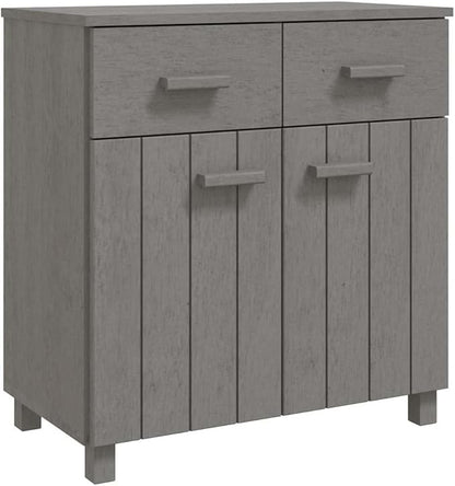 Sideboard Buffet Cabinet 31.1x15.7x31.5 in Light Grey Solid Pine Coffee Bar Console Cupboard for Living Room Entryway Kitchen Storage