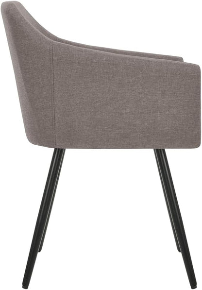 Dining Chair Set of 4 Modern Taupe Fabric Cushioned Kitchen Chairs 24.4x21.3x31.5 in Ergonomic Metal Frame Comfortable Accent Seating for Dining Room Living Room