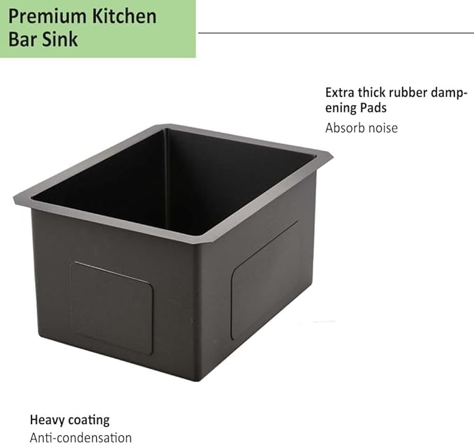 12 Inch Undermount Black Bar Sink -Wesliv 12x16 Small Kitchen Sink Under Mount Outdoor Rv Sink 16 Gauge Stainless Steel Wet Bar Sinks with Bottom Grid&Drain