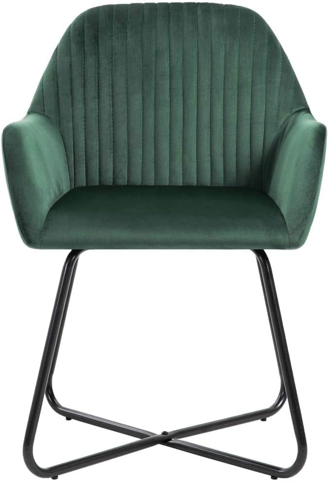Green Velvet Dining Chairs Set of 2 Modern Accent Chair with Soft Upholstery and Sturdy Steel Legs for Kitchen Living Room Bedroom