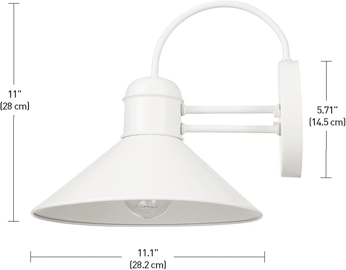 Globe Electric 44388 Novogratz x Globe Maxwell 11" Outdoor Wall Sconce, Matte White