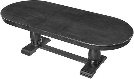 Mid-Century Modern Extendable Dining Table for 4-8, Expandable Space-Saving Kitchen Table with Leaf, Heavy-Duty Wood Finish Furniture for Dining Room, Small Apartment & Family Gatherings (Black)