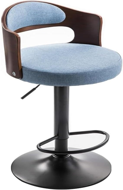 Adjustable s with Back, Upholstered Stools with Footrest and Armrests for Kitchen Island and Counter Height Dining,/Blue B