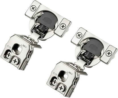10 Pack 5 Pairs 1-3/8 inch Overlay Soft Close Hinges for Kitchen Cabinet Hinges Satin Nickel Hidden Hinges Stainless Steel Concealed Hinge self Closing