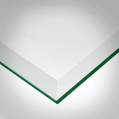 Dulles Glass 20 inch Square Glass Table Top - Tempered - 1/2" Thick Glass Surface, Safe Beveled Edge, Eased Corners, Multipurpose for Dining Table, Patio, Coffee and End Table