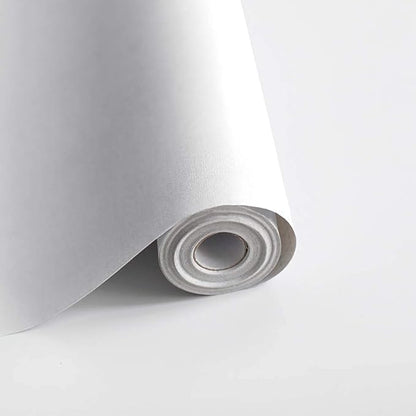 Safiyya 197"x17.7" White Peel and Stick Wallpaper Contact Paper Waterpoof Self-Adhesive Wallpaper Decorative Contact Paper Vinyl Roll for Wall Kitchen