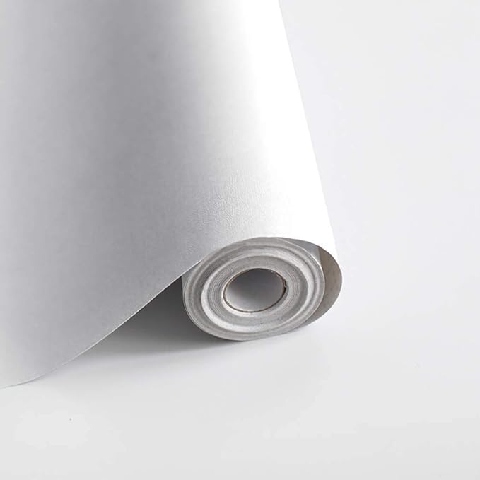 Safiyya 78.7"x17.7" White Contact Paper White Peel and Stick Wallpaper Waterpoof Self Adhesive Decorative Wallpaper Vinyl Roll for Wall