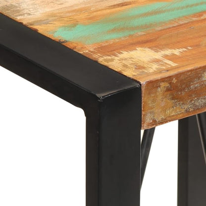 Industrial Reclaimed Wood Bar Height Table 21.7x23.6x43.3 in Mixed Color Rustic High Top Dining Table for Indoor Outdoor Kitchen Garden Patio