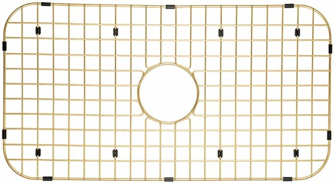 Starstar Sinks Protector Matte Gold 304 Stainless Steel Kitchen Sink Bottom Grid, Rack (26 L x 14-3/8 W)