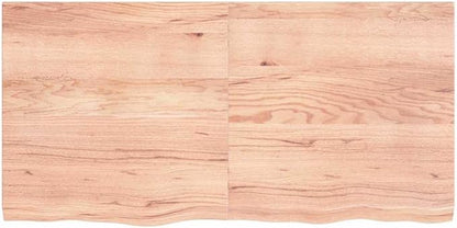 Solid Oak Butcher Block Desk Top 47 x 24 x 1.6 in Foldable Table Top Standing Workbench Rustic Brown Varnished Rectangular for Dining Room Study Small Space