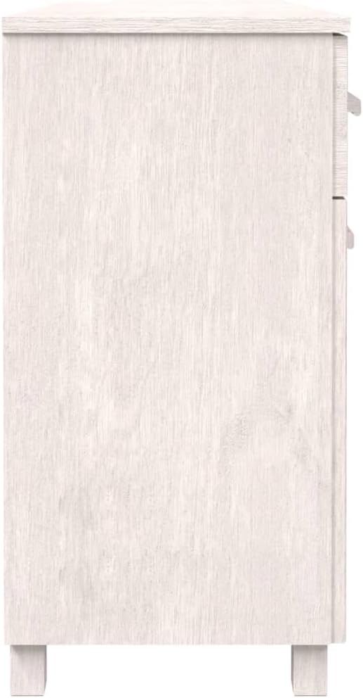 White Solid Pinewood Sideboard, 44.5" Modern Matte Finish Buffet Cabinet for Living Room, Dining Room Storage Furniture Kitchen Furnitur