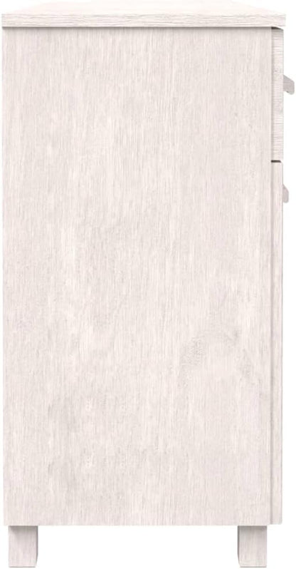 White Solid Pinewood Sideboard, 44.5" Modern Matte Finish Buffet Cabinet for Living Room, Dining Room Storage Furniture Kitchen Furnitur