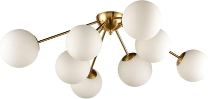 HOLKIRT Elegant Modern Globe Semi Flush Mount Ceiling Light, 8 Light Mid Century Sputnik Chandeliers Fixture