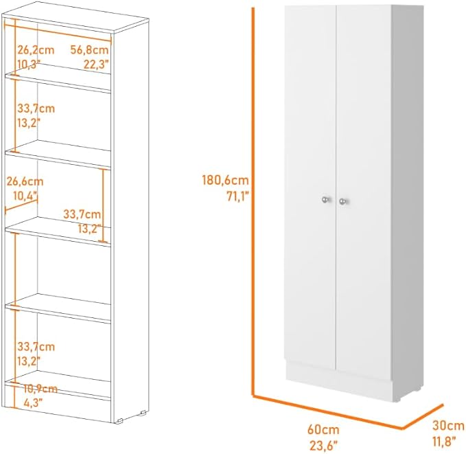 GOWE White and Light Oak 4-Door 2-Piece Kitchen Set, Kitchen Island and Pantry Cabinet