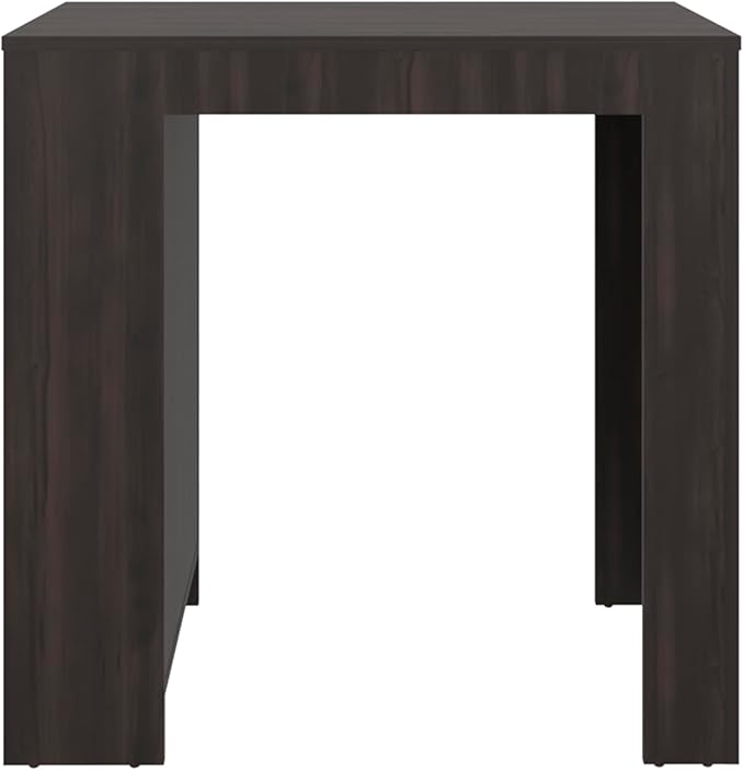 GOWE Lacour Kitchen Island, Kitchen Bar Table with 3-Side Shelves, Dark Walnut