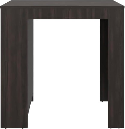 GOWE Lacour Kitchen Island, Kitchen Bar Table with 3-Side Shelves, Dark Walnut