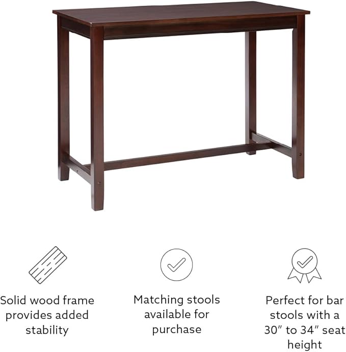 Linon Claridge Dark Espresso 42 inch Height Bar Table