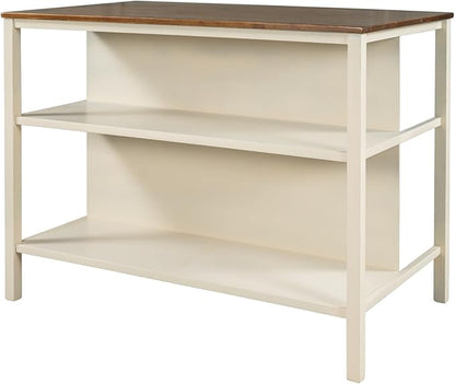 OCMC TOPMAX Solid Wood Kitchen Island Rubber 45" Wood Block Table Dining Room